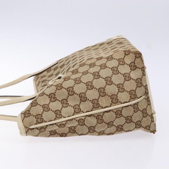 GUCCI GG Canvas Tote Bag Beige Gold - Picture 5 of 13